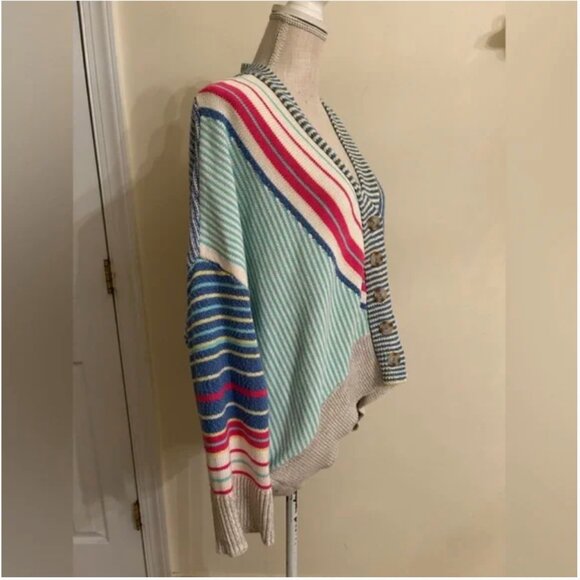 Anthropologie Maeve Stripy Sweater Cardigan size S - Picture 4 of 8